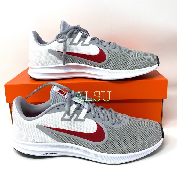 Nike Downshifter 9 Wolf Grey Canvas Men’s Sneakers - Picture 2 of 12